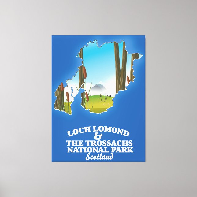 Toile loch lomond et la carte du parc national des tross (Recto)