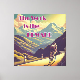 Toile L'Oeuvre Est La Récompense Femme Cycliste Montagne