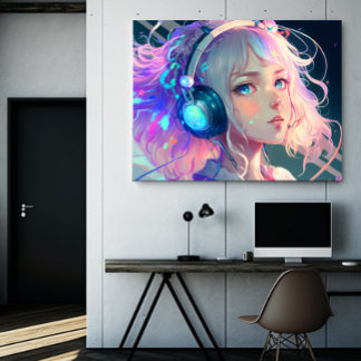 Toile LoFi Anime Girl Art