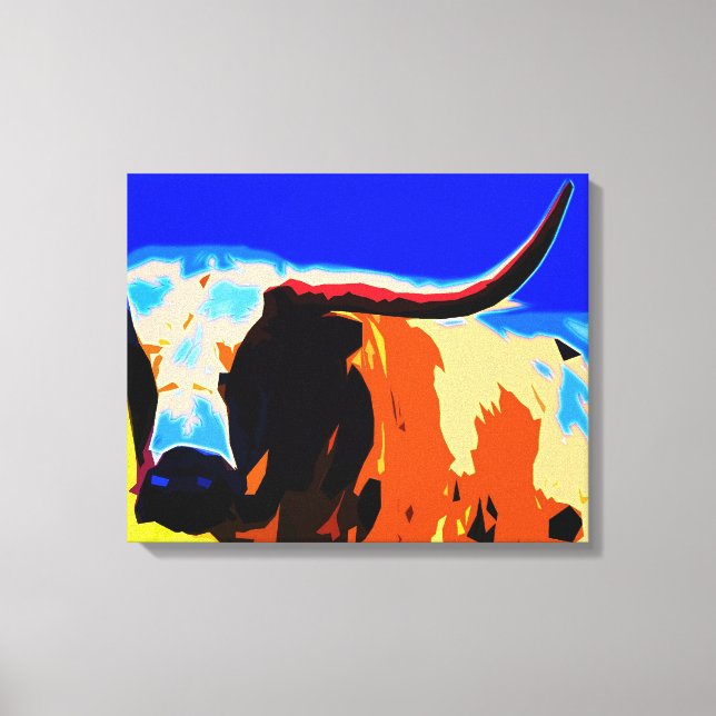 Toile Longhorn coloré (Recto)