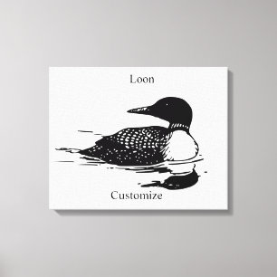 Toile Loon Swimming Bird Art Thunder_Cove