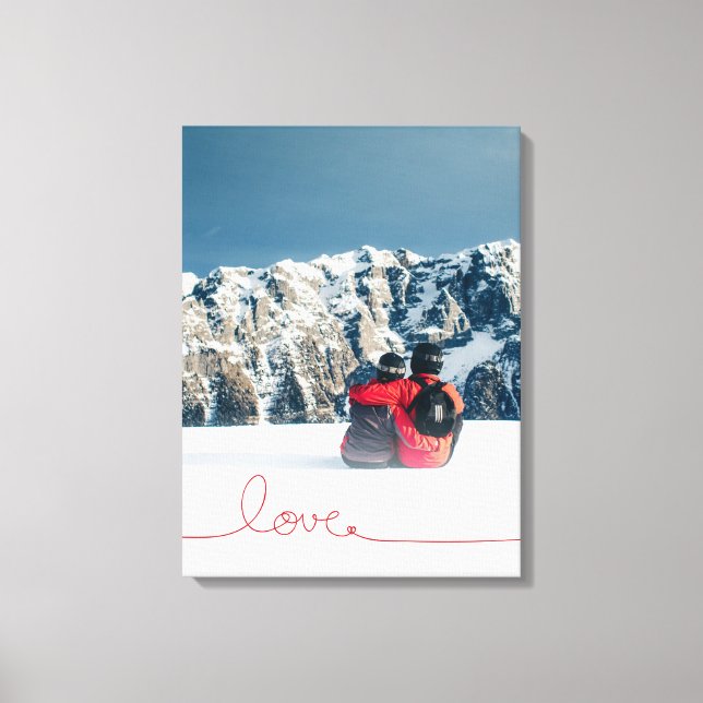 Toile Loopy Love Heart String Simple Knot Modern Photo (Recto)