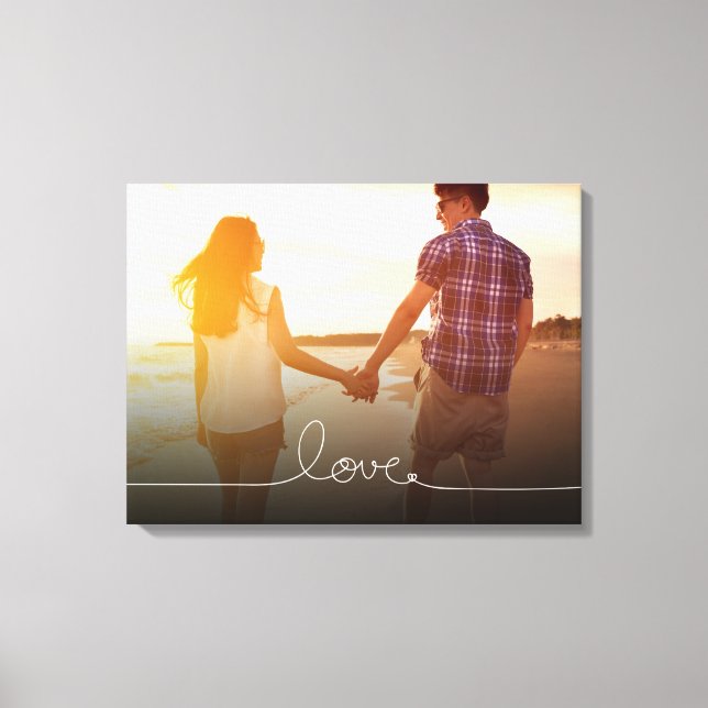 Toile Loopy Love Heart String Simple Knot Modern Photo (Recto)