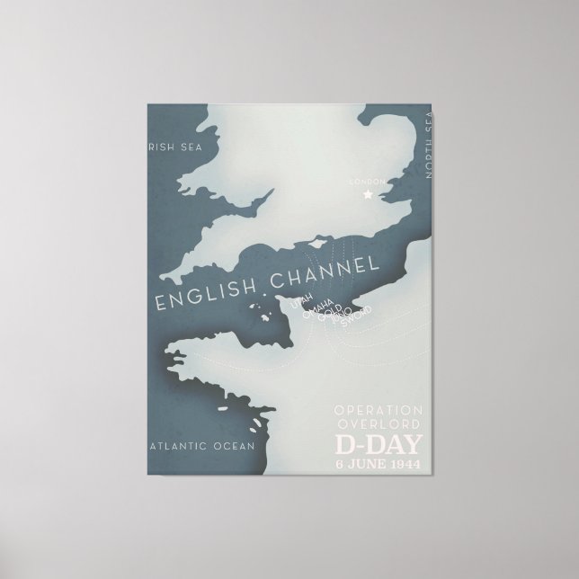 Toile L'opération du Jour J chevauche l'affiche militair (Recto)