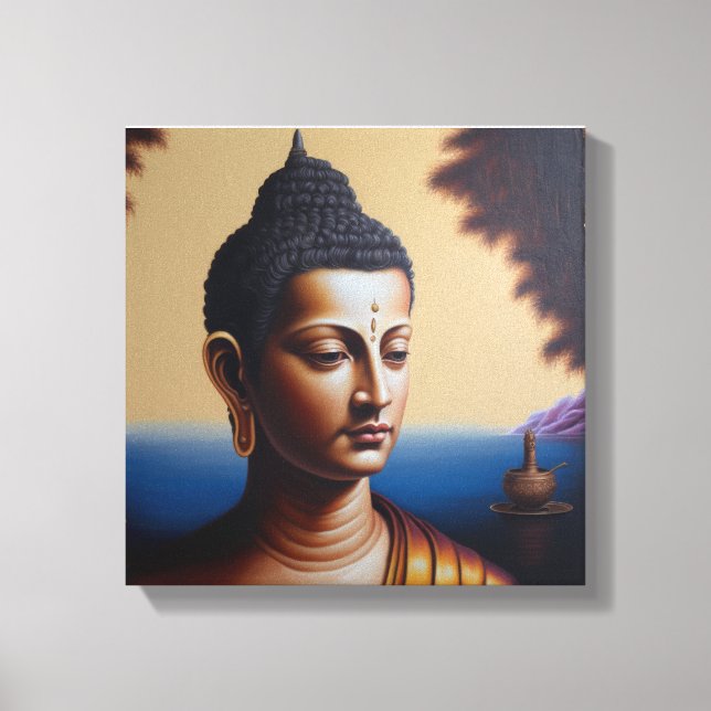Toile lord bouddha peinture à l'huile (Recto)