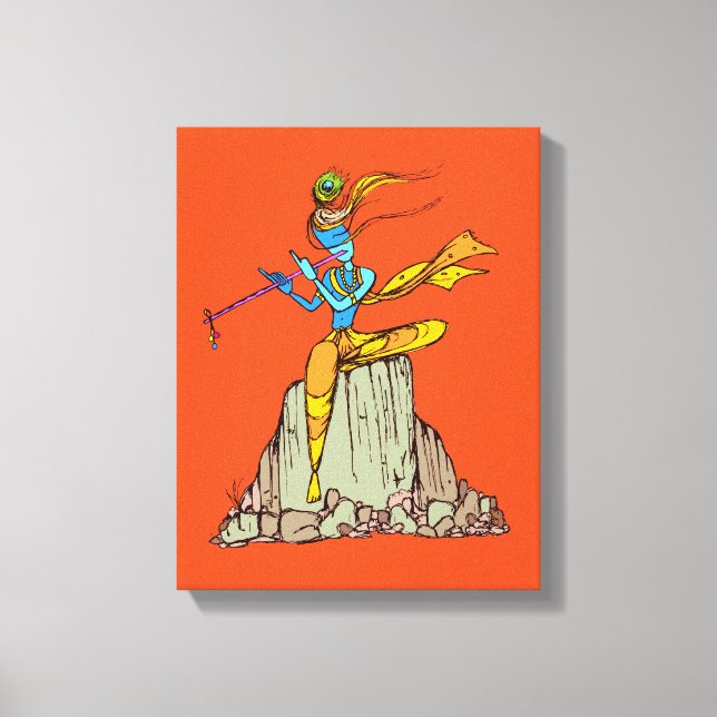 Toile Lord Krishna avec flûte (Recto)