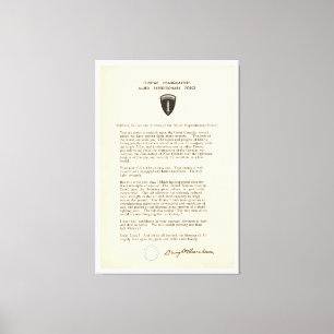 Toile L'ordre de Dwight David Eisenhower du jour (1944)