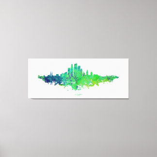 Toile Los Angeles City Skyline - Lime Green Blue