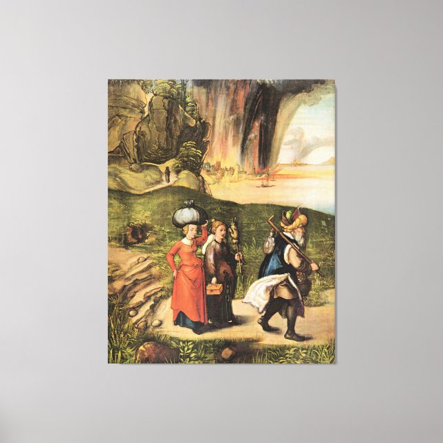 Toile Lot's Escape, célèbre peinture d'Albrecht Durer, (Recto)