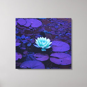 Toile Lotus Fleur Turquoise Purple Pond Zen