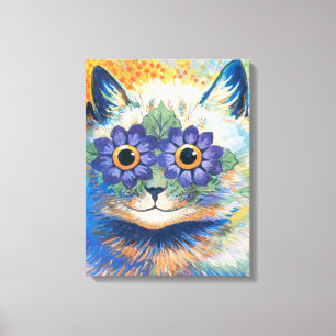 Toile Louis Wain, Cat with Flower-Decorated Eyes,