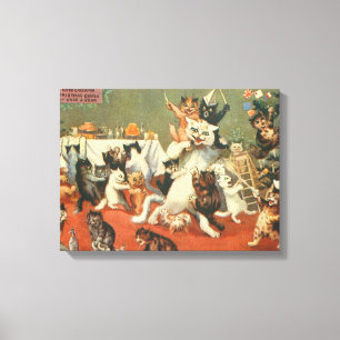 Toile Louis Wain Joyeux Noël