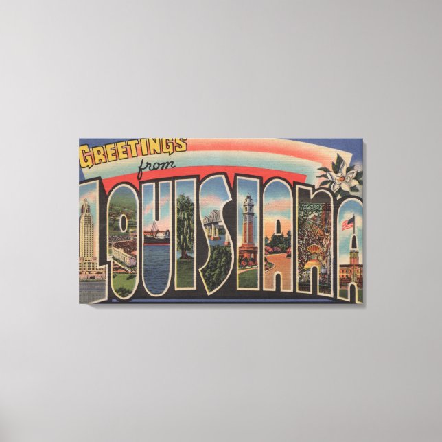 Toile LouisianeGrandes lettres scènesLouisiane (Recto)