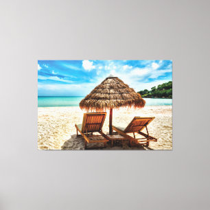 Toile Lounge on beach throw pillow