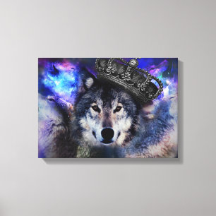 Toile Loup d'animal dans la couronne