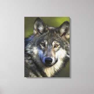 Toile Loup gris solitaire
