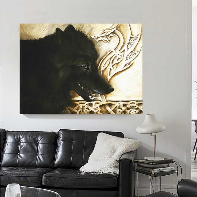 Toile Loup noir celtique (Créateur téléchargé)