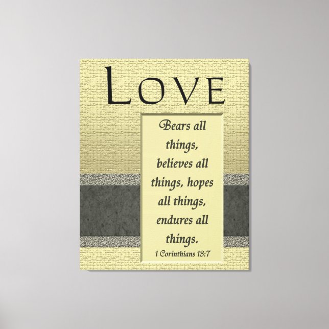 Toile Love Bears All Things Enveloppé Canvas Imprimer (Recto)