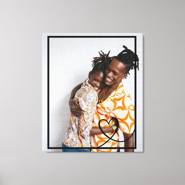 Toile Love coeur personnalisées photo personnalisée (Recto)