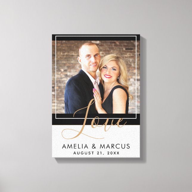 Toile Love Elegant Script Bride Groom Mariage Keepsaké (Recto)