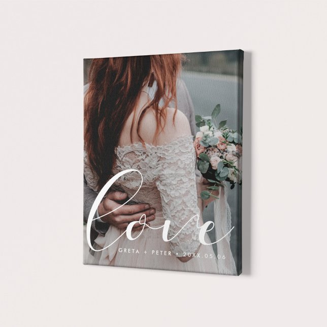 Toile Love élégante calligraphie mariage photo (Créateur téléchargé)