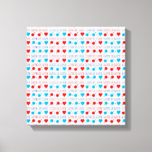 Toile LOVE est une citation LOVE en rouge et bleu