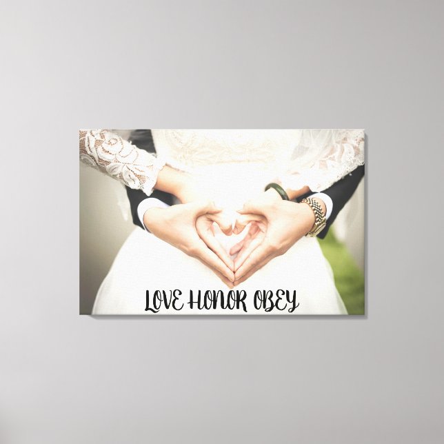 TOILE LOVE HONOR OBEY MARIAGE PHOTO STRETCHY CANVAS (Recto)