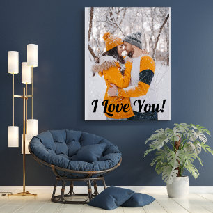 Toile Love Modern Script Couple Photo Élégant