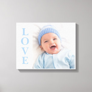 Toile Love Photo Keepsaké Blue Typography Canvas