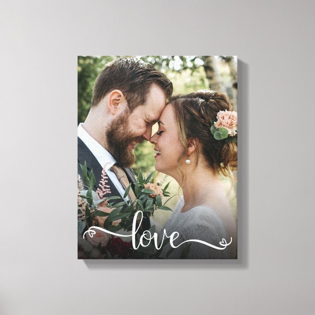 Toile Love Script Mariage Photo Canvas Imprimer (Recto)