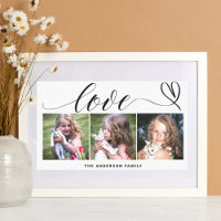 Love With Black Heart Script Photo Collage personn