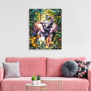 Toile Lucky Elephant Canvas Wall Art par NickysArt