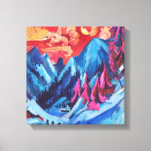 Ludwig Kirchner Paysage hivernal au clair de lune