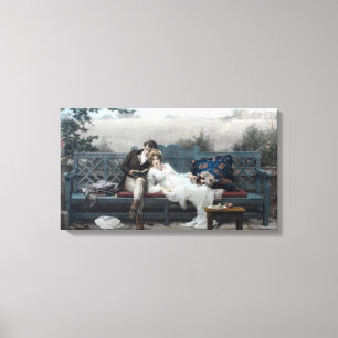 Toile Lune de miel (Mariée et salle sur un banc)