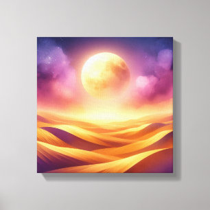 Toile Lune dorée du désert – Art pour la rentrée scolair