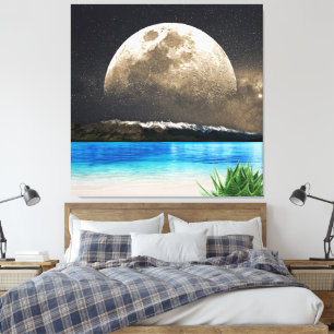 Toile Lune Et Plage