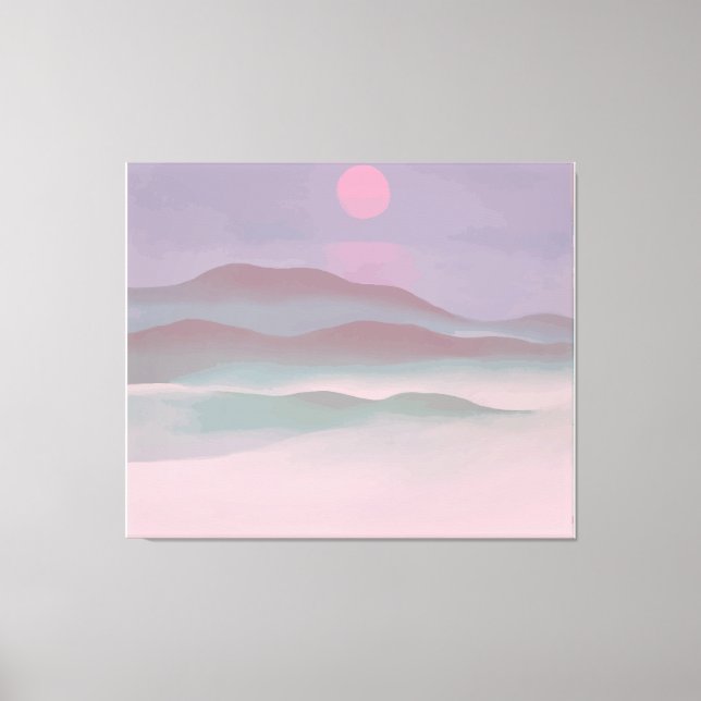 Toile Lune rose sur l'eau (Recto)