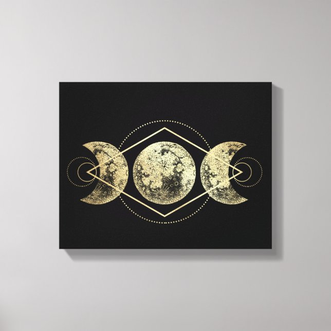 Toile Lunes d'or Géométrie sacrée (Recto)