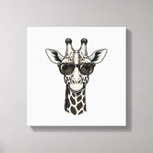 Toile Lunettes de soleil de girafe cool T-shirt à gravur