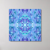 Lupine Flower Bohemian Motif Arabesque Bleu Turquo