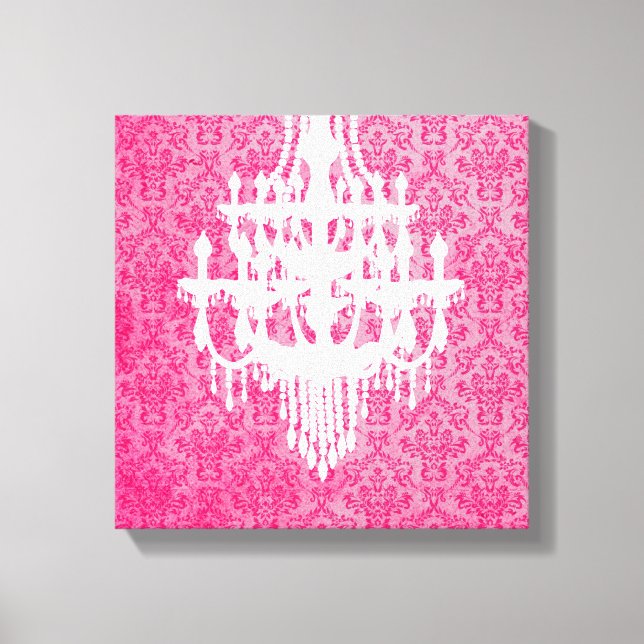 Toile Lustre Silhouette et Damas rose (Recto)