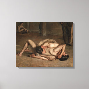 Toile Lutteurs (par Thomas Eakins)