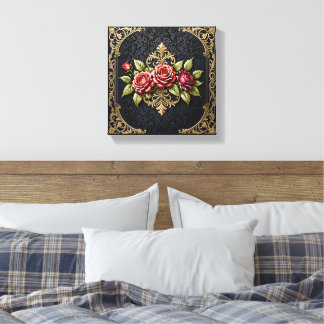 Toile Luxurious Antique Gold Victorian Frame & Deep Red 