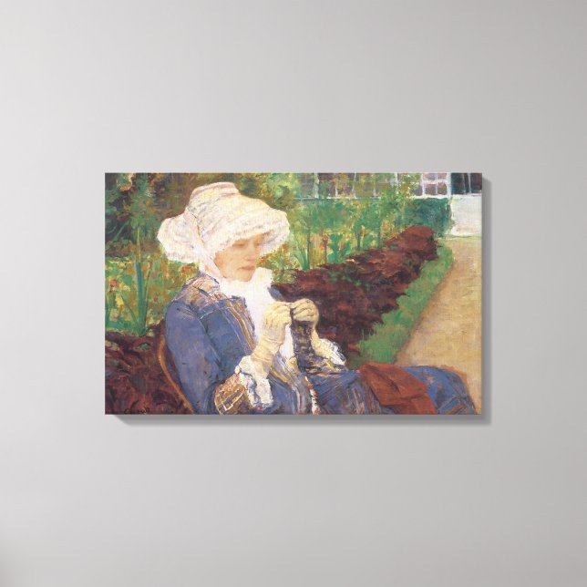 Toile Lydia Crocheting en Jardin à Marly, Mary Cassatt (Recto)