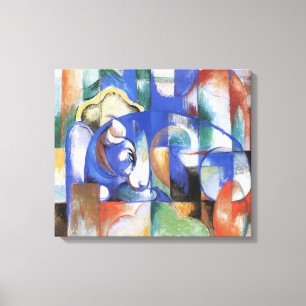 Toile Lying Bull de Franz Marc, Cubism Art Vintage