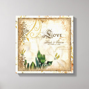 Toile Lys botaniques Love Mariage personnalisé