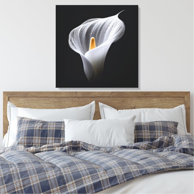 Toile Lys Calla Blanc Sur Noir (Insitu(Chambre))