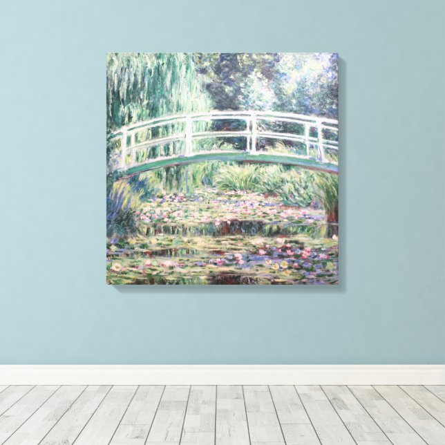 Toile Lys d'eau blanche | CLAUDE MONET (Insitu (Plancher de Bois))