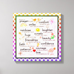 Toile Ma prière pour vous poème