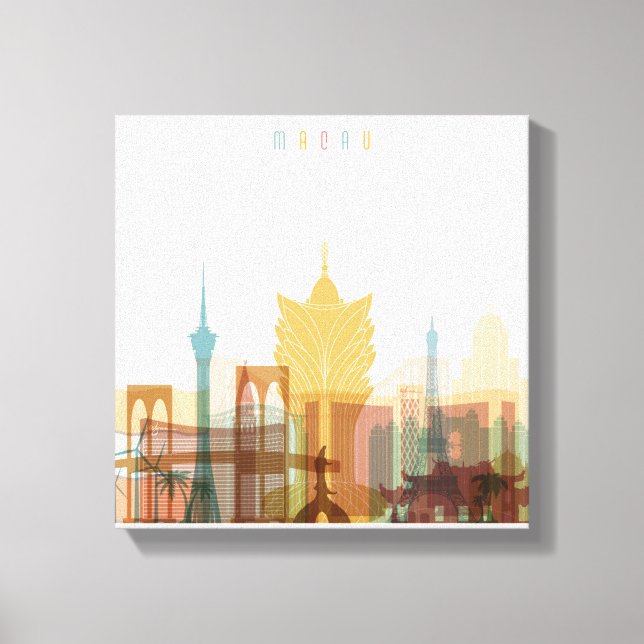 Toile Macao, Chine | Ville Skyline (Recto)